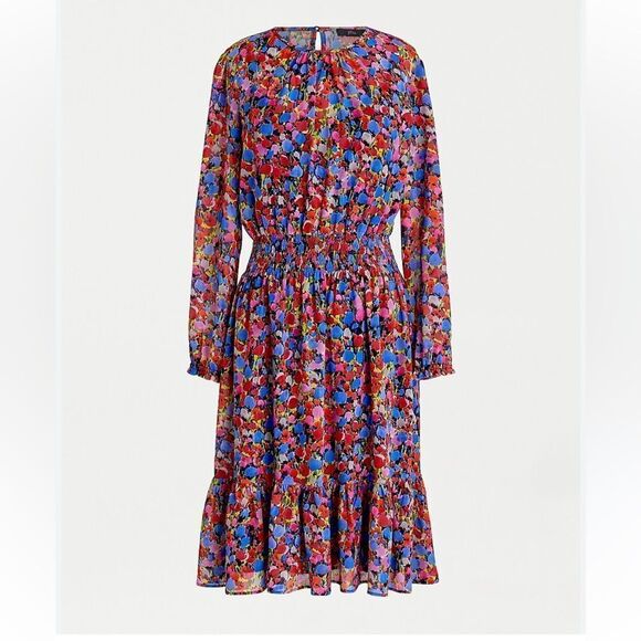 J. Crew Dresses & Skirts - J. Crew Cinch Waist Midi Dress Watercolor Floral Size Small